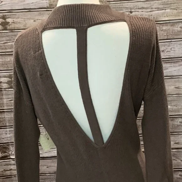 ANTHOPOLOGIE RUBY MOON Moon Cutout Back Brown Sweater Dress NWT - Picture 5 of 5
